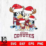 Arizona Coyotes Christmas Bluey Santa Family Svg, Christmas Svg , NHL svg , Digital Download, dxf eps png pdf file