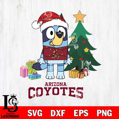 Arizona Coyotes Christmas Bluey Tree Sport Svg, Christmas Svg , NHL svg , Digital Download, dxf eps png pdf file