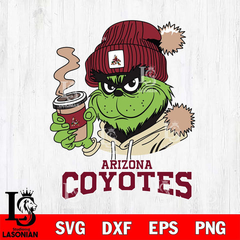 Arizona Coyotes Grinch Cofffe Hoodie Cut Files, Cricut,Christmas Svg Dxf Eps Png file , Digital Download