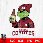 Arizona Coyotes Grinch Drinking Beer Christmas Cut Files, Cricut,Christmas Svg Dxf Eps Png file , Digital Download