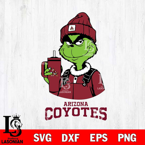 Arizona Coyotes Grinch Football Christmas Cut Files, Cricut,Christmas Svg Dxf Eps Png file , Digital Download