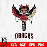 Arizona Diamondbacks Anglel Black Fan Girl Betty Boop