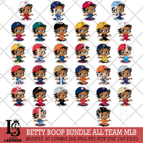 Betty Boop MLB 6 Svg Eps Dxf Png File, Bundle MLB svg, Digital Download, Instant Download