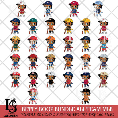 Betty Boop MLB 7 Svg Eps Dxf Png File, Bundle MLB svg, Digital Download, Instant Download