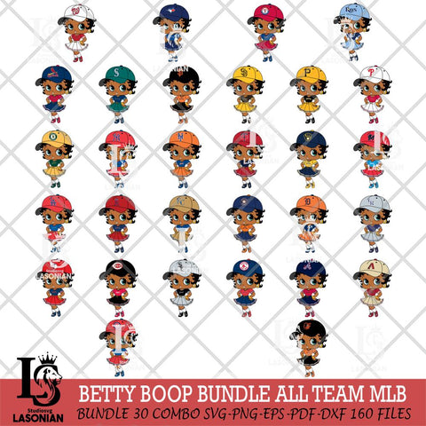 Betty Boop MLB 8 Svg Eps Dxf Png File, Bundle MLB svg, Digital Download, Instant Download