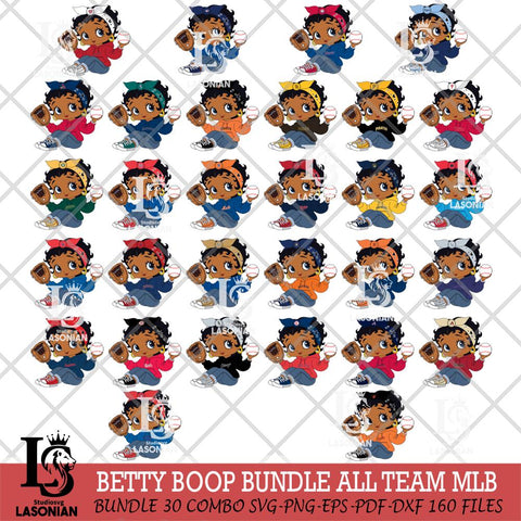 Betty Boop MLB Svg Eps Dxf Png File, Bundle MLB svg, Digital Download, Instant Download