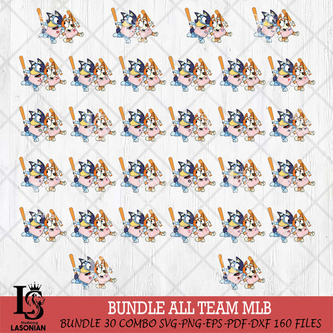 Bluey MLB svg ,, bundle Bluey MLB Svg Eps Dxf Png File, Digital Download, Instant Download