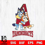 Arizona Diamondbacks Bluey & Bingo 12 Svg Eps Dxf Png File, MLB svg, Digital Download, Instant Download