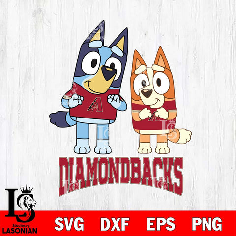 Arizona Diamondbacks Bluey & Bingo 6 Svg Eps Dxf Png File, MLB svg, Digital Download, Instant Download