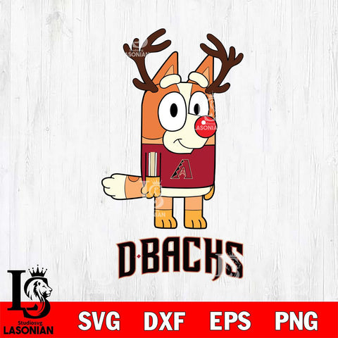 Arizona Diamondbacks Bluey Chilli Christmas Deer Svg Eps Dxf Png File, Digital Download