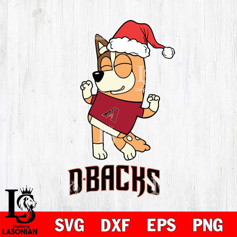 Arizona Diamondbacks Bluey Chilli Happy Christmas Svg Eps Dxf Png File, Digital Download