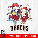 Arizona Diamondbacks Bluey Christmas 2 Svg Eps Dxf Png File, Digital Download