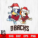 Arizona Diamondbacks Bluey Christmas Holiday Svg Eps Dxf Png File, Digital Download