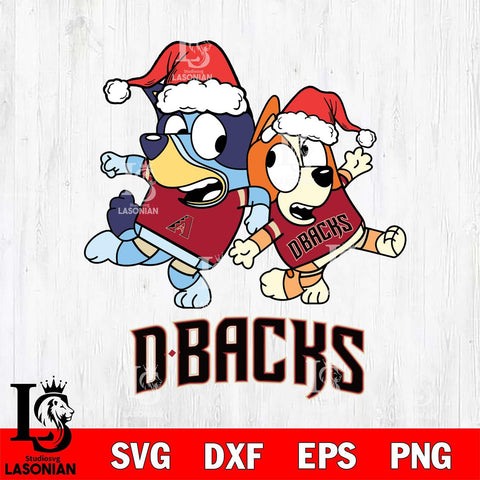 Arizona Diamondbacks Bluey Christmas Holiday Svg Eps Dxf Png File, Digital Download