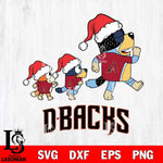 Arizona Diamondbacks Bluey Family Christmas Svg Eps Dxf Png File, Digital Download