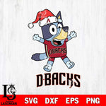 Arizona Diamondbacks Bluey Happy Christmas Svg Eps Dxf Png File, Digital Download