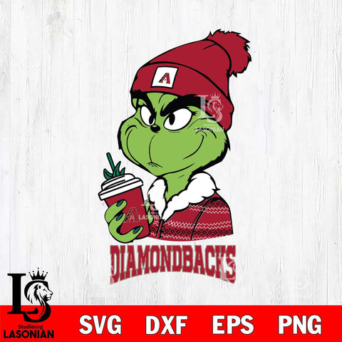 Arizona Diamondbacks Boujee Grinch Christmas Cut Files Cricut, Svg Dxf Eps Png file , Silhouette