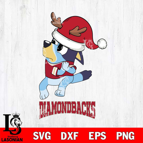 Arizona Diamondbacks Christmas Bluey Santa Claus Cricut , Christmas Svg , Bluey svg , Digital Download, dxf eps png pdf file