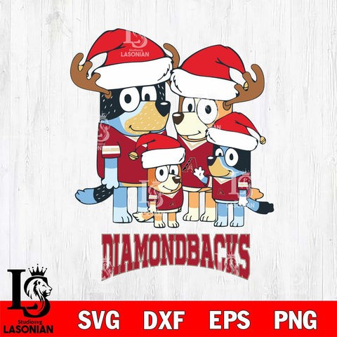 Arizona Diamondbacks Christmas Bluey Santa Family Cricut , Christmas Svg , Bluey svg , Digital Download, dxf eps png pdf file