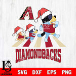 Arizona Diamondbacks Christmas Family Bluey Walking Cricut , Christmas Svg , Bluey svg , Digital Download, dxf eps png pdf file