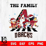 Arizona Diamondbacks Family Bluey Christmas Svg Eps Dxf Png File, Digital Download