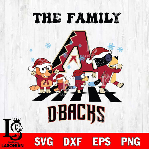 Arizona Diamondbacks Family Bluey Christmas Svg Eps Dxf Png File, Digital Download