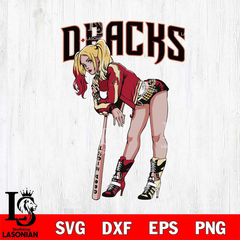 Arizona Diamondbacks Fan Girl Harley Quinn MLB Svg Eps Dxf Png File, Digital Download, Instant Download