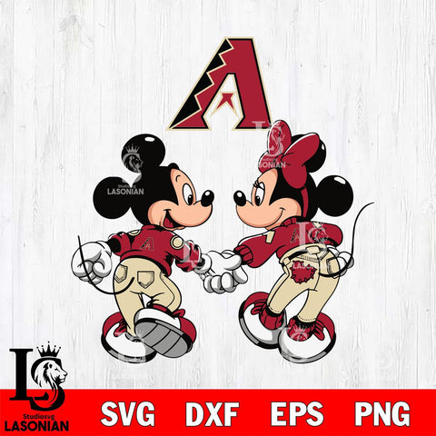 Arizona Diamondbacks Fan Minnie And Mickey Love Svg Eps Dxf Png File, Digital Download, Instant Download