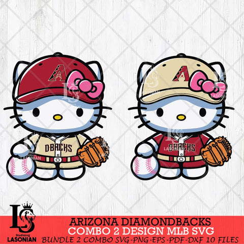 Arizona Diamondbacks Hello Kitty Bundle 2 SVG Svg Eps Dxf Png File, Digital Download, Instant Download