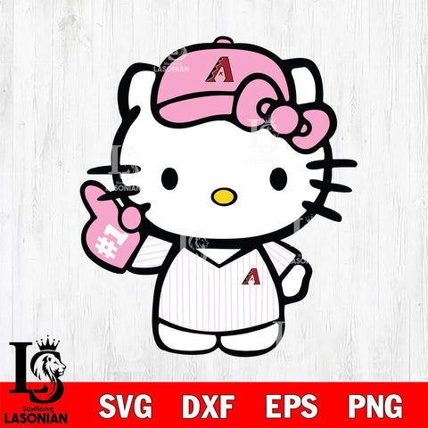 Arizona Diamondbacks Hello Kitty Pink Baseball 10 Svg Eps Dxf Png File, MLB svg, Digital Download, Instant Download