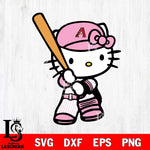 Arizona Diamondbacks Hello Kitty Pink Baseball 2 Svg Eps Dxf Png File, MLB svg, Digital Download, Instant Download