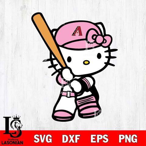 Arizona Diamondbacks Hello Kitty Pink Baseball Svg Eps Dxf Png File, MLB svg, Digital Download, Instant Download