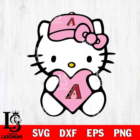 Arizona Diamondbacks Hello Kitty Pink Baseball 4 Svg Eps Dxf Png File, MLB svg, Digital Download, Instant Download