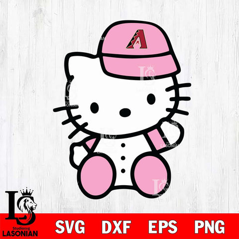 Arizona Diamondbacks Hello Kitty Pink Baseball 5 Svg Eps Dxf Png File, MLB svg, Digital Download, Instant Download