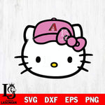 Arizona Diamondbacks Hello Kitty Pink Baseball 6 Svg Eps Dxf Png File, MLB svg, Digital Download, Instant Download