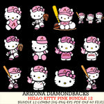 Arizona Diamondbacks Hello Kitty Pink Bundle 12 SVG Svg Eps Dxf Png File, MLB svg, Digital Download, Instant Download