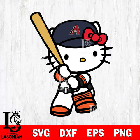 Arizona Diamondbacks Hello Kitty sport 6 Svg Eps Dxf Png File, Digital Download, Instant Download