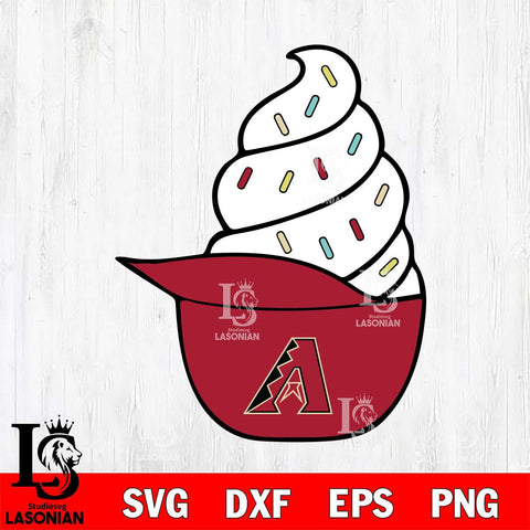 Arizona Diamondbacks Ice Cream Hat Svg Eps Dxf Png File, Digital Download, Instant Download