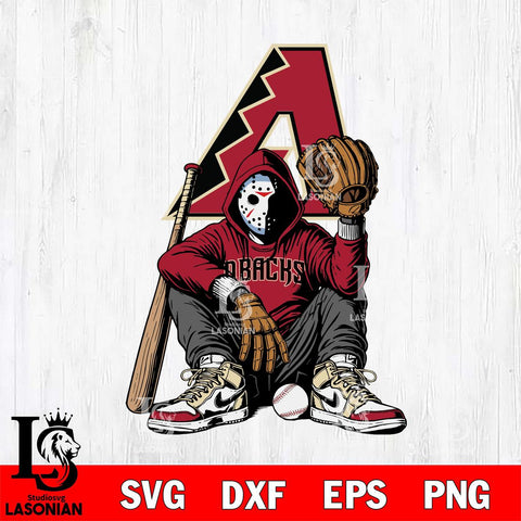 Arizona Diamondbacks MLB Jason Voorhees Halloween SVG Svg Eps Dxf Png File, Digital Download, Instant Download