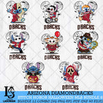 Arizona Diamondbacks Stitch Halloween Bundle MLB Svg Eps Dxf Png File, Digital Download, Instant Download