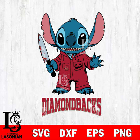 Arizona Diamondbacks Stitch Horror 2 Svg Eps Dxf Png File, MLB svg, Digital Download, Instant Download