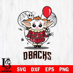 Arizona Diamondbacks Stitch Pennywise Halloween Svg Eps Dxf Png File, Digital Download, Instant Download