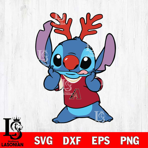 Arizona Diamondbacks Stitch Reindeer SVG DXF EPS PNG file, Cut file cricut, Instant Download