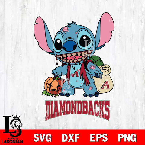 Arizona Diamondbacks Stitch Zombie Svg Eps Dxf Png File, MLB svg, Digital Download, Instant Download