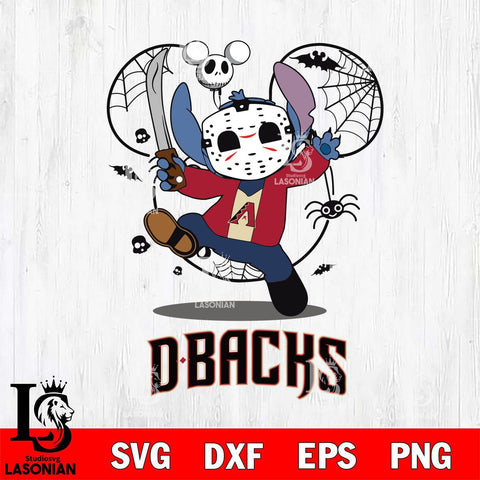 Arizona Diamondbacks Stitch jason voorhees Halloween Svg Eps Dxf Png File, Digital Download, Instant Download