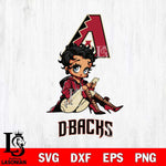 Arizona Diamondbacks Style Black Fan Girl Betty Boop