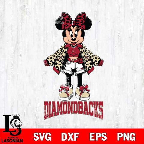 Arizona Diamondbacks Style Minnie Disney Svg Eps Dxf Png File, Digital Download, Instant Download