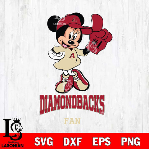 Arizona Diamondbacks #1 Fan Minnie Mouse Svg Eps Dxf Png File, Digital Download, Instant Download