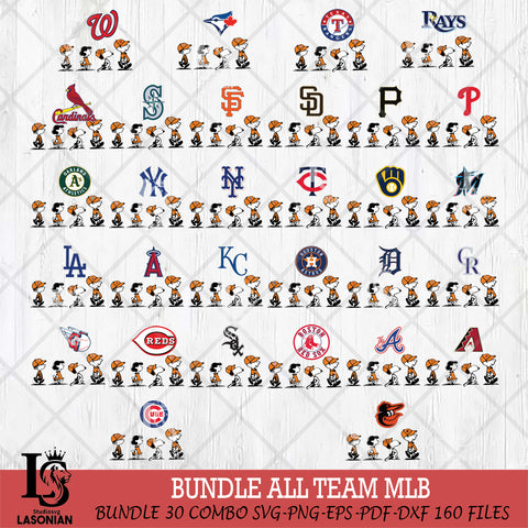 Snoopy MLB svg, bundle snoopy MLB Svg Eps Dxf Png File, Digital Download, Instant Download