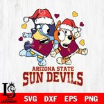 Arizona State Sun Devils Bluey Christmas NFL Svg Eps Dxf Png File, Digital Download